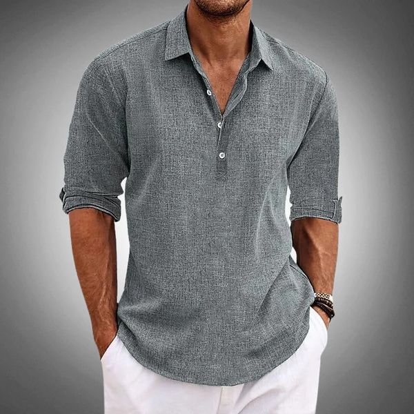 Caleb | Men's Casual Button Neck Shirt
