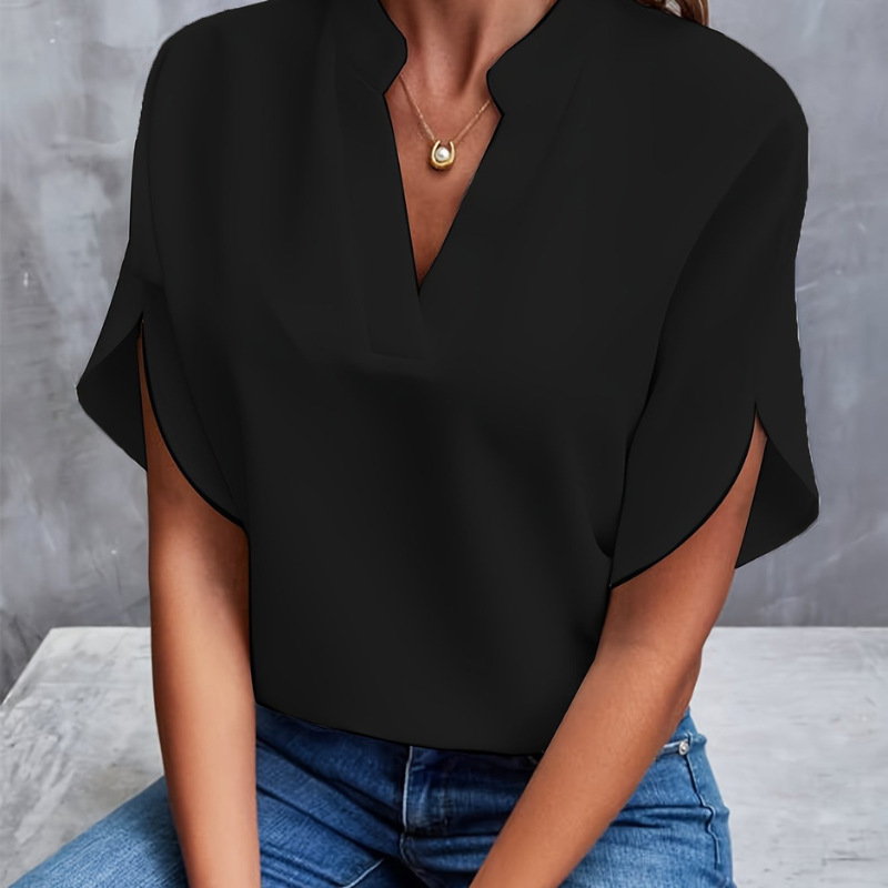 Ariana | Women's V-Neck Flutter Sleeve Blouse