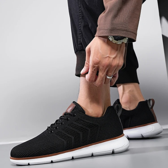 Owen | Men's Knit Lace-Up Walking Sneakers