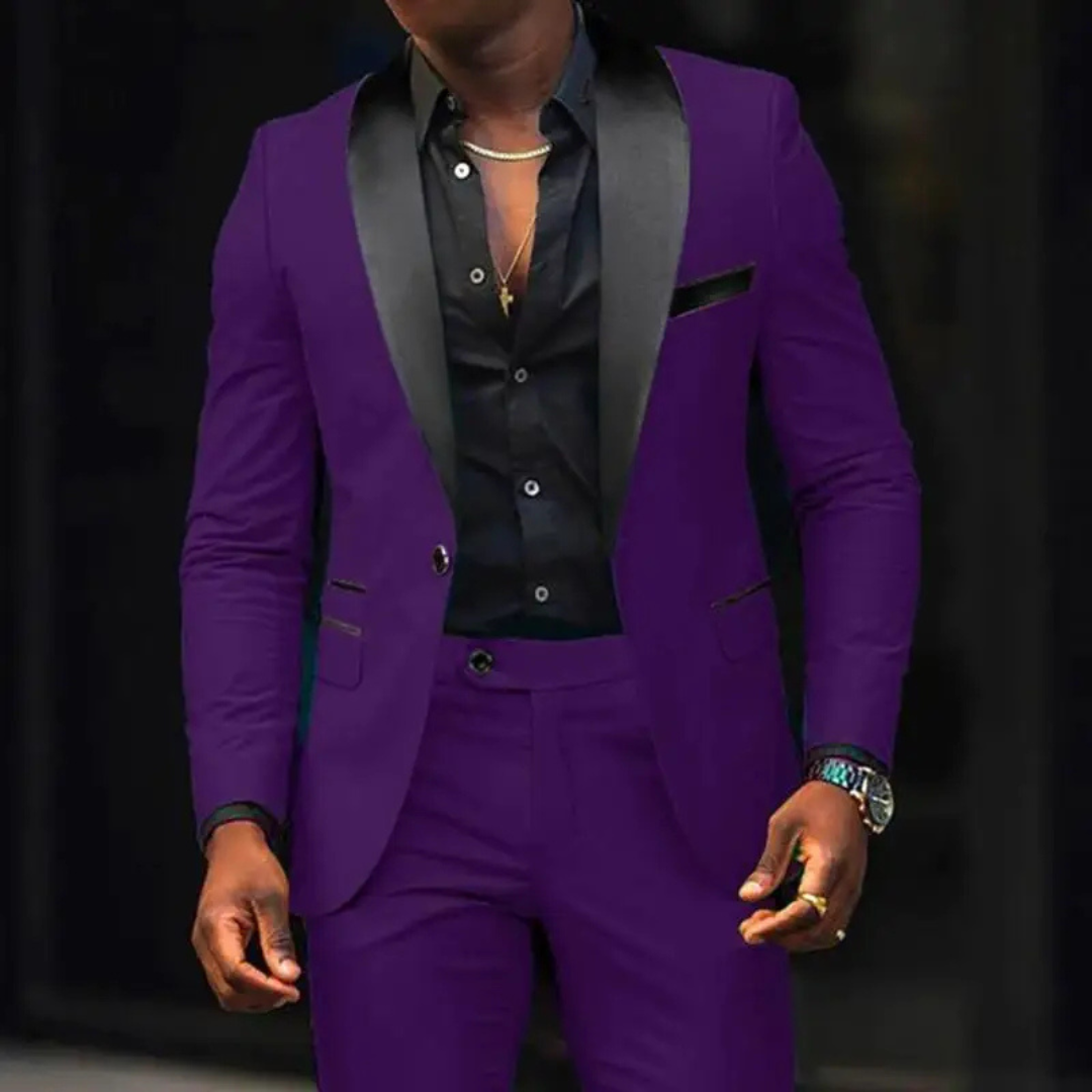 Caleb | Men's Slim-Fit Peaked Lapel Suit Set