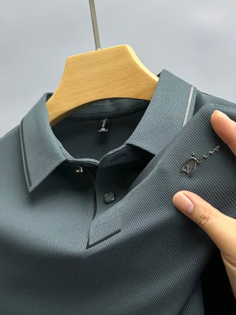 Adrian | Men's Textured Knit Collar Polo Shirt