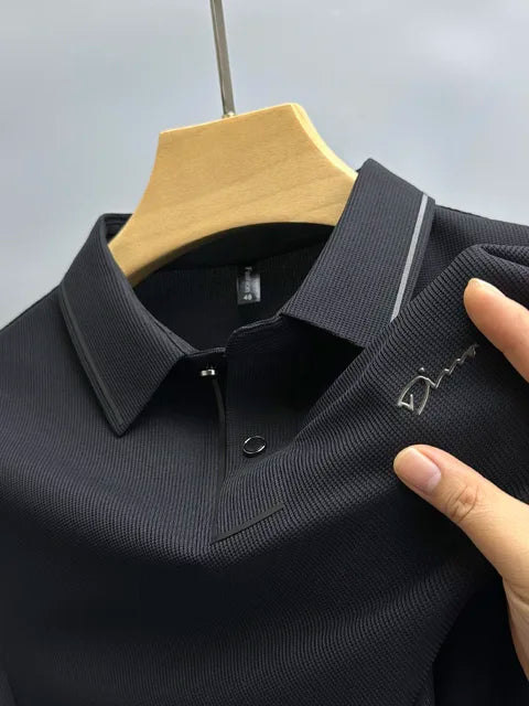 Adrian | Men's Textured Knit Collar Polo Shirt