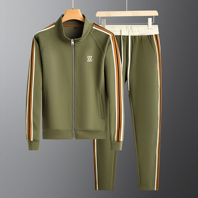 Damon | Men's Sporty Stripe Zip Tracksuit Set