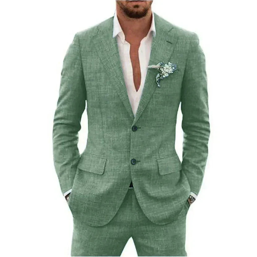 Sebastian | Men's Tailored Linen Two Piece Suit
