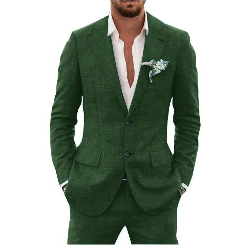 Sebastian | Men's Tailored Linen Two Piece Suit