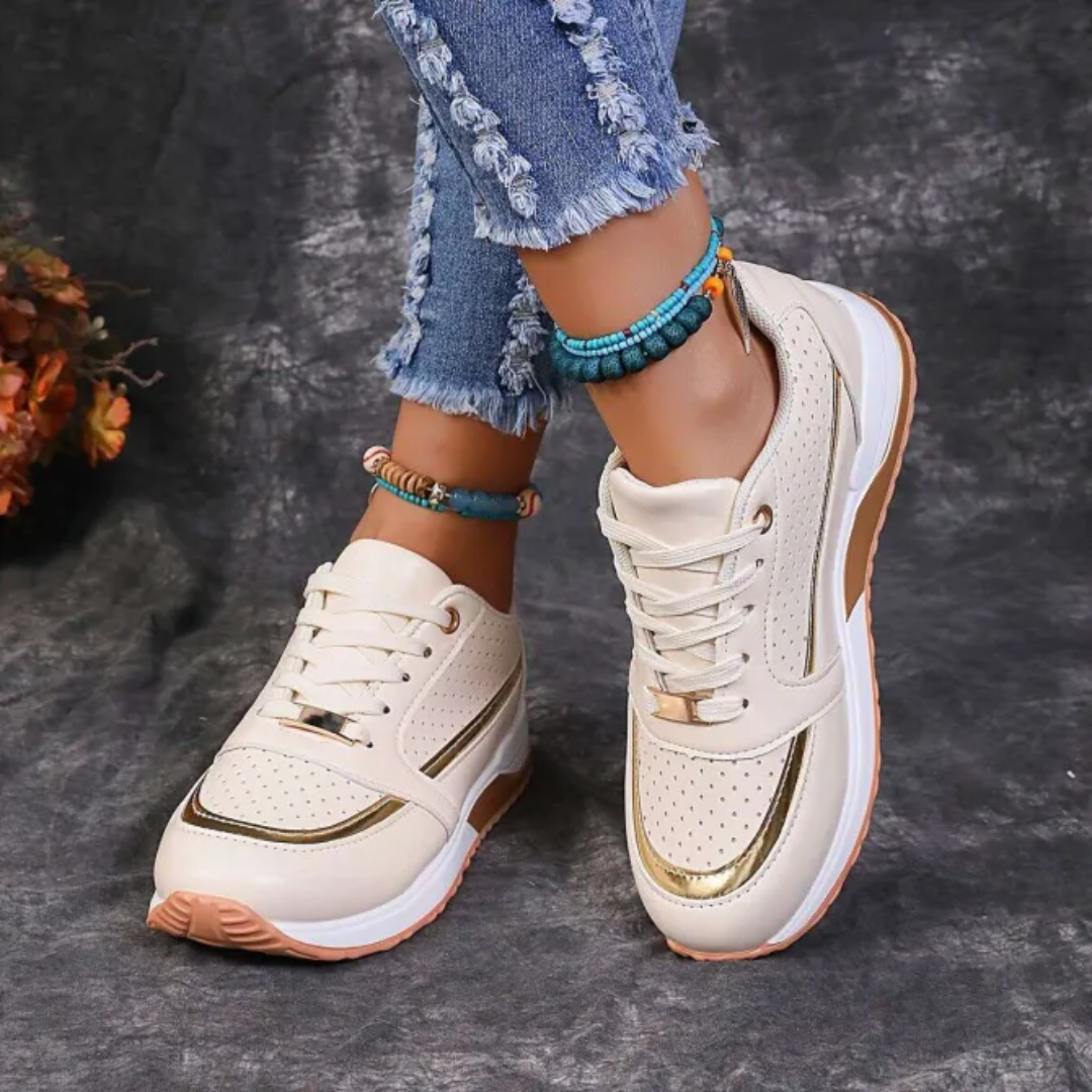 Aria | Women's Perforated Platform Casual Sneakers