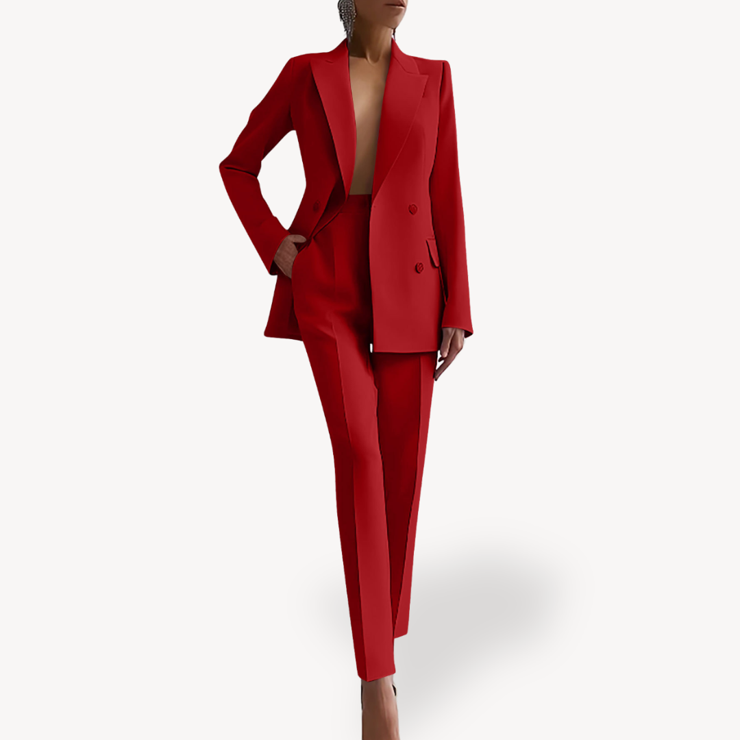 Amelia | Women's Double-Breasted Blazer And Pencil Pant Set