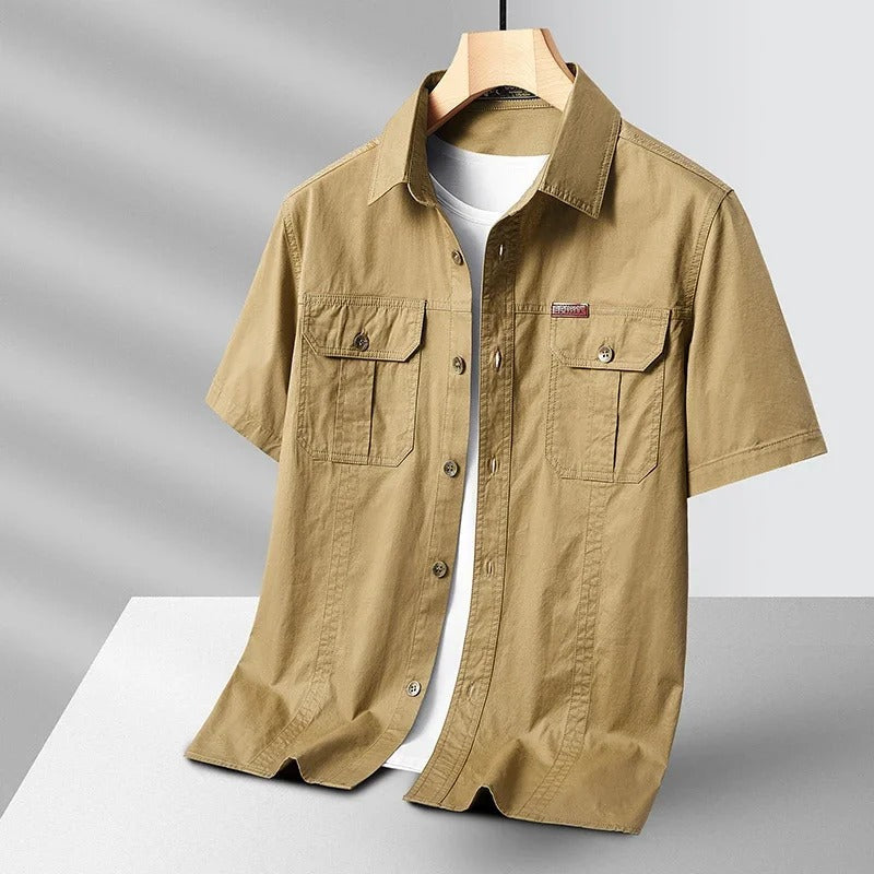 Aaron | Men's Utility Button Up Cargo Shirt
