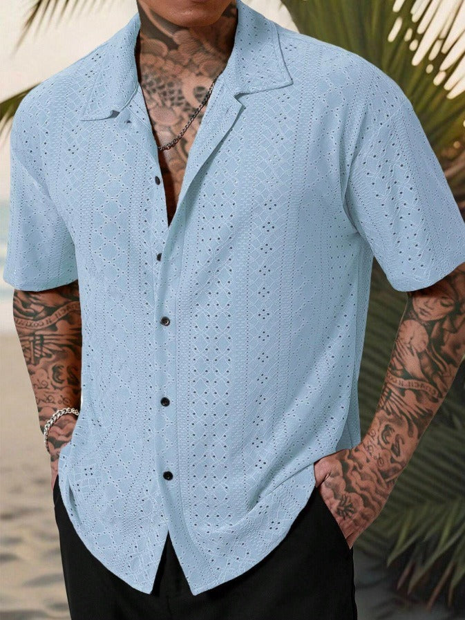 Leo | Men's Open-Knit Short Sleeve Shirt