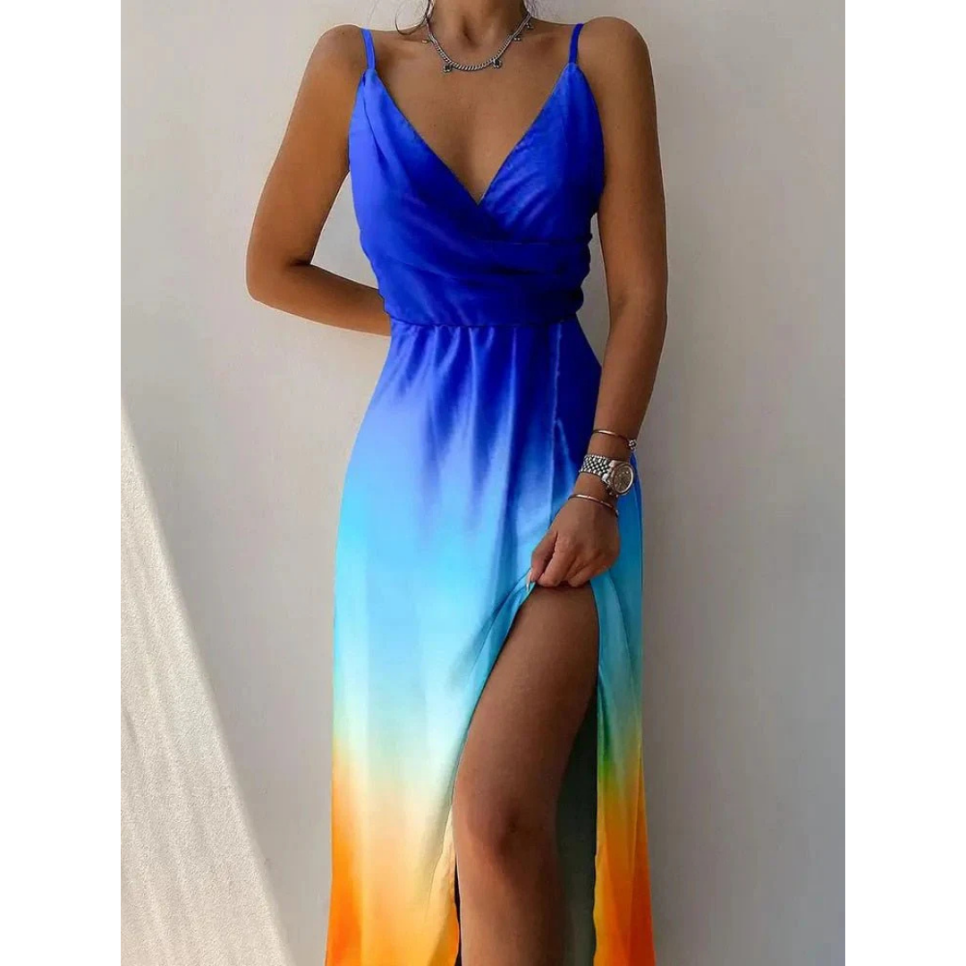 Sabrina | Women's V-Neck Spaghetti Strap Maxi Dress