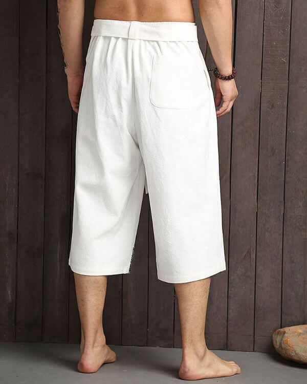 Hiro | Men's Wide-Leg Cropped Tie Waist Shorts