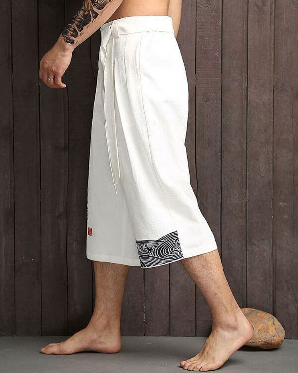 Hiro | Men's Wide-Leg Cropped Tie Waist Shorts