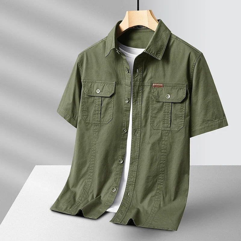 Aaron | Men's Utility Button Up Cargo Shirt