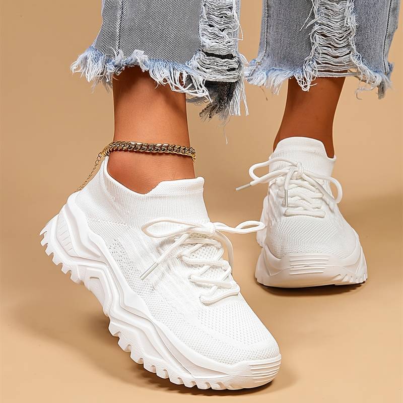 Ava | Women's Lace-Up Thick Sole Sneakers