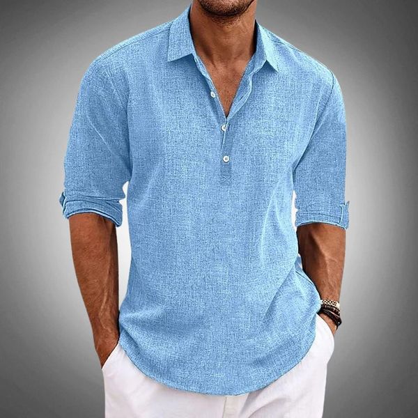 Caleb | Men's Casual Button Neck Shirt