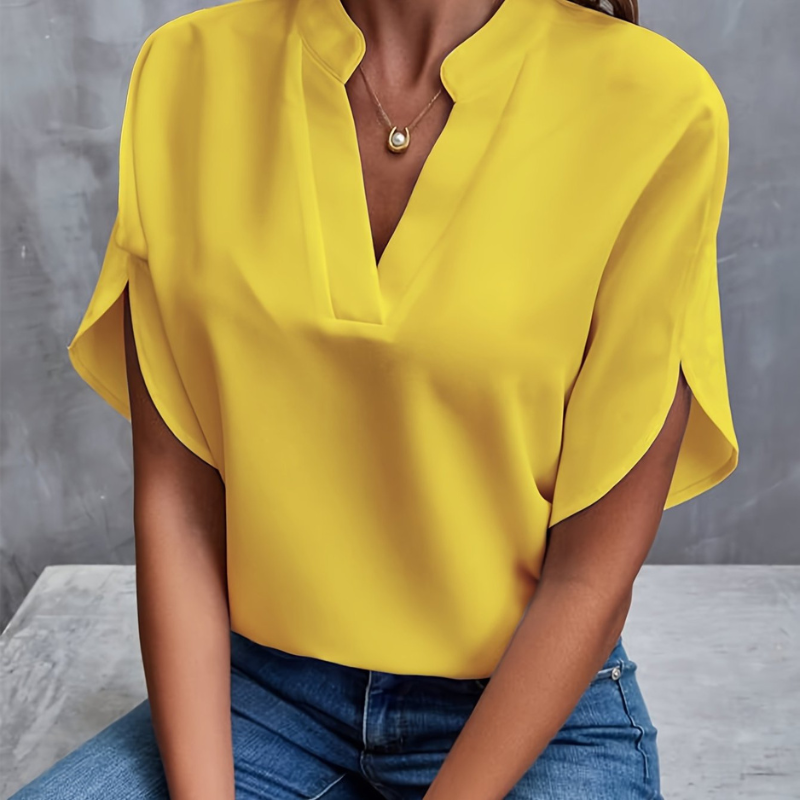 Ariana | Women's V-Neck Flutter Sleeve Blouse