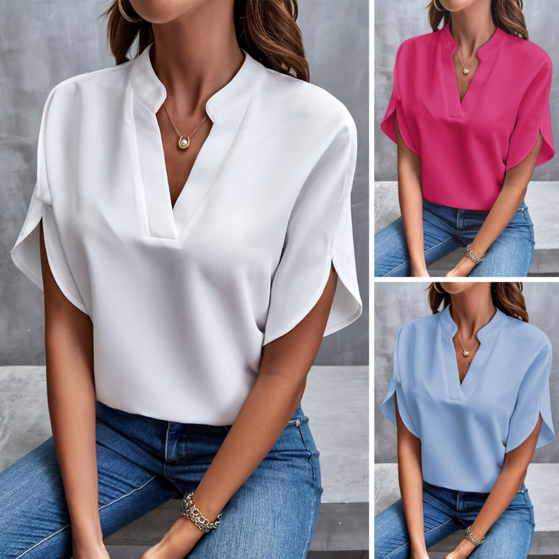 Ariana | Women's V-Neck Flutter Sleeve Blouse