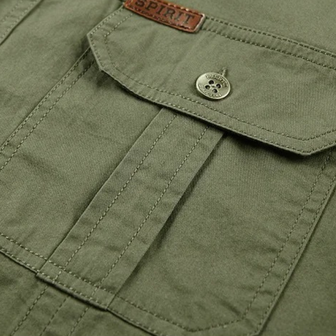 Aaron | Men's Utility Button Up Cargo Shirt