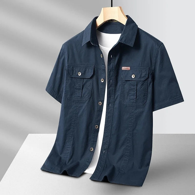 Aaron | Men's Utility Button Up Cargo Shirt