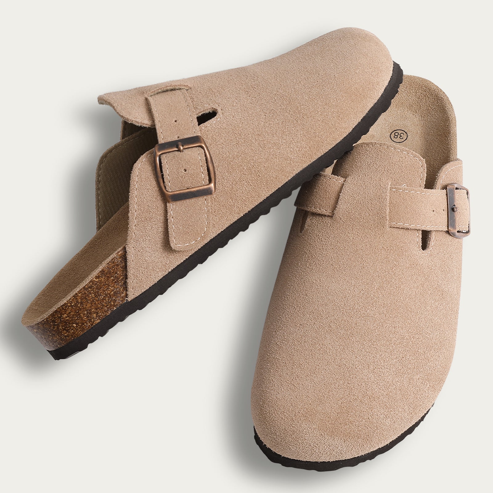 Ava | Women's Slip On Buckle Strap Flat Clogs