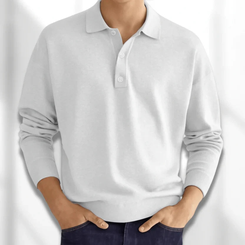 Miles | Men's Collared Button Long Sleeve Polo