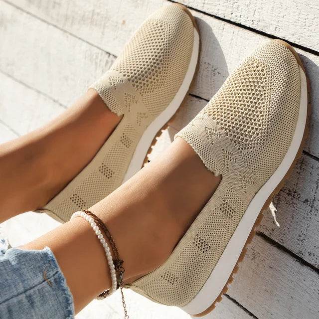 Aria | Women's Breathable Knit Slip-On Loafers