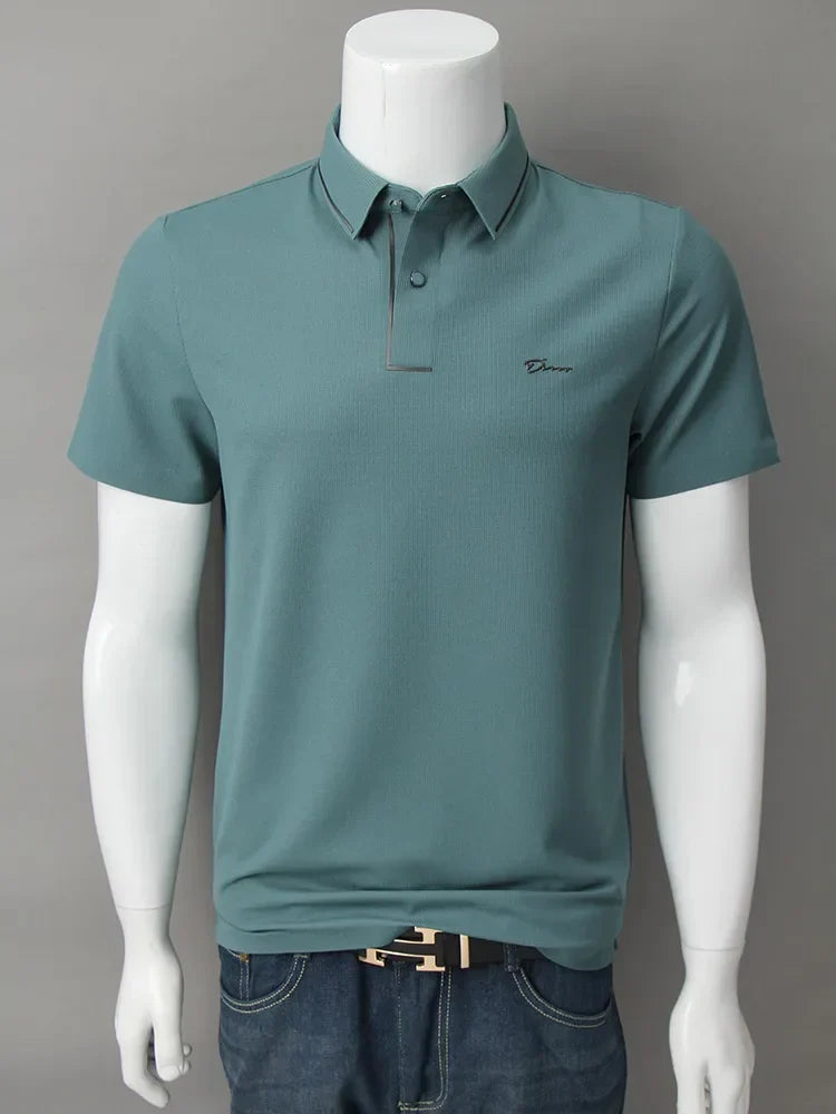 Adrian | Men's Textured Knit Collar Polo Shirt