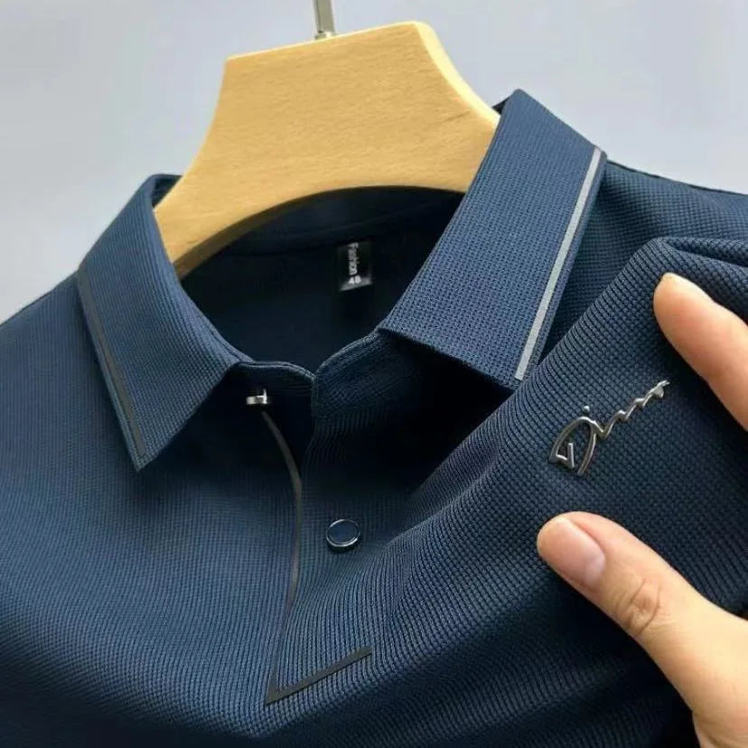 Adrian | Men's Textured Knit Collar Polo Shirt