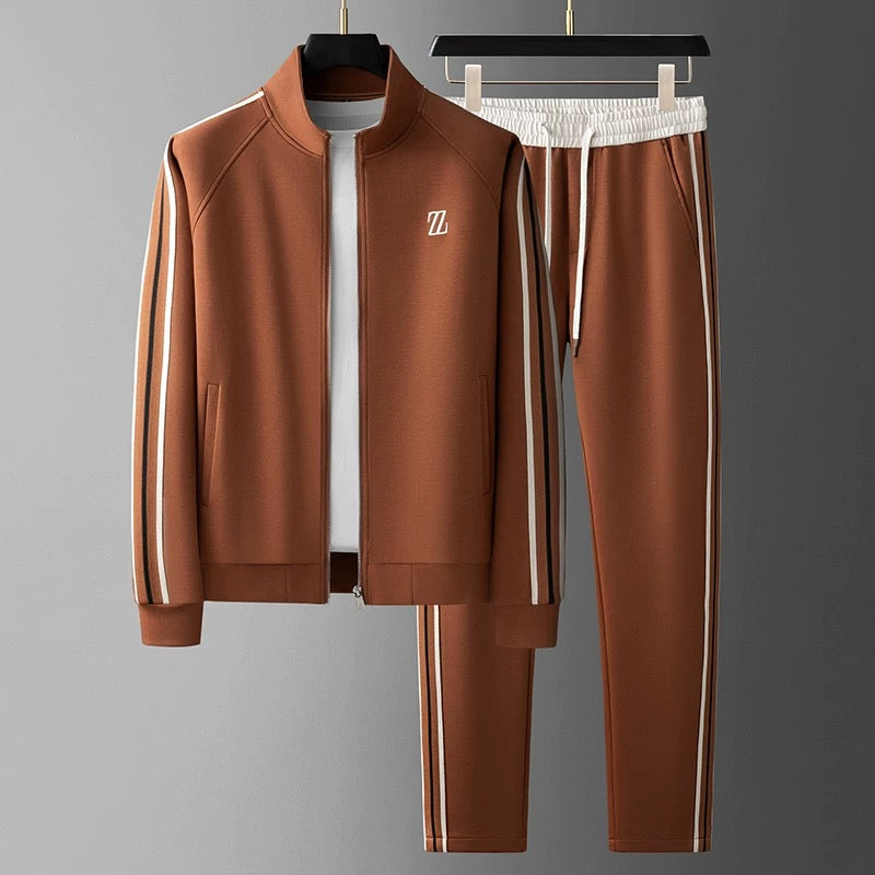 Damon | Men's Sporty Stripe Zip Tracksuit Set