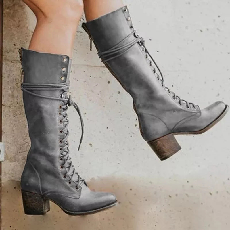 Aurora | Women's Lace-Up Knee-High Boots