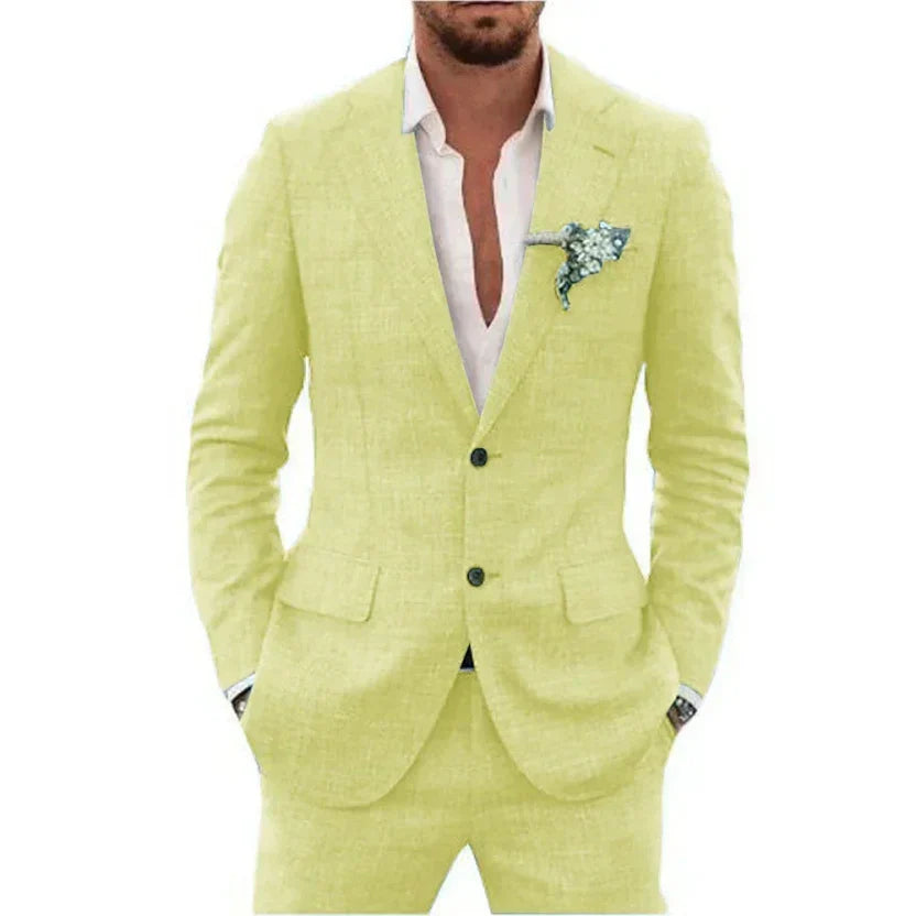 Sebastian | Men's Tailored Linen Two Piece Suit