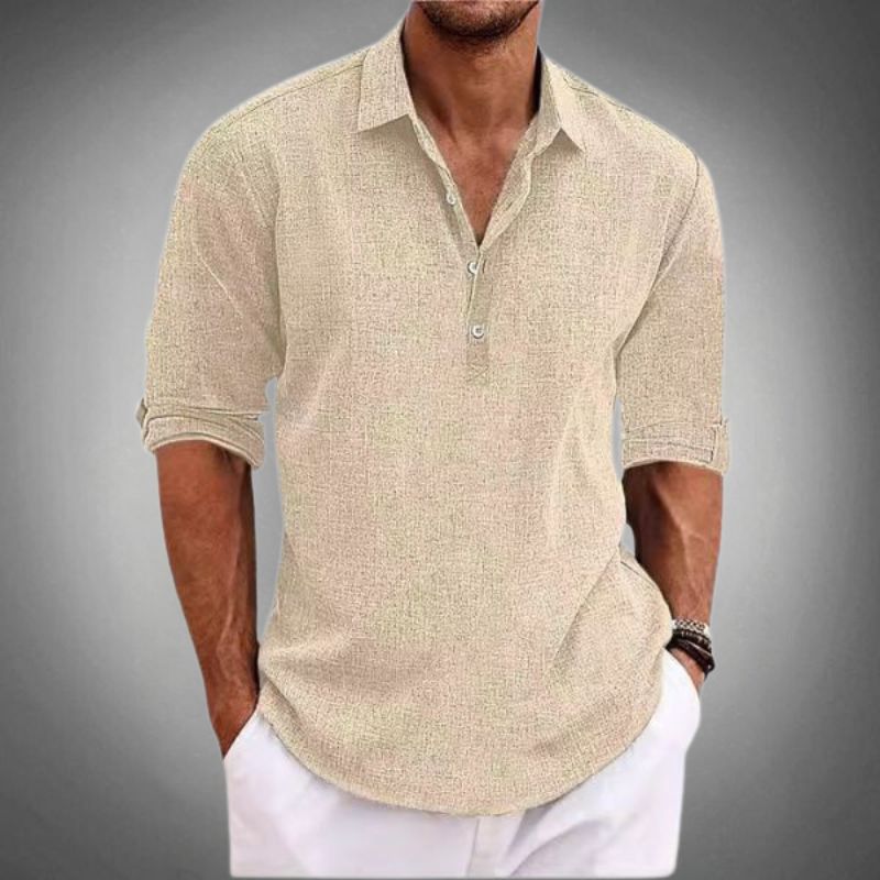Caleb | Men's Casual Button Neck Shirt