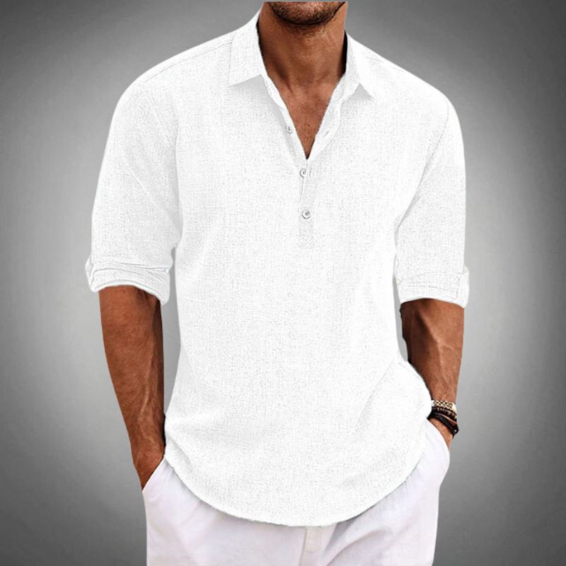 Caleb | Men's Casual Button Neck Shirt