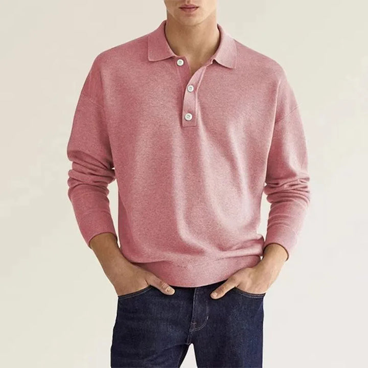 Miles | Men's Collared Button Long Sleeve Polo