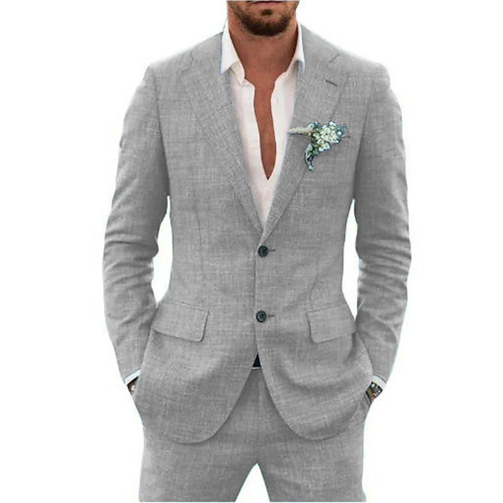 Sebastian | Men's Tailored Linen Two Piece Suit