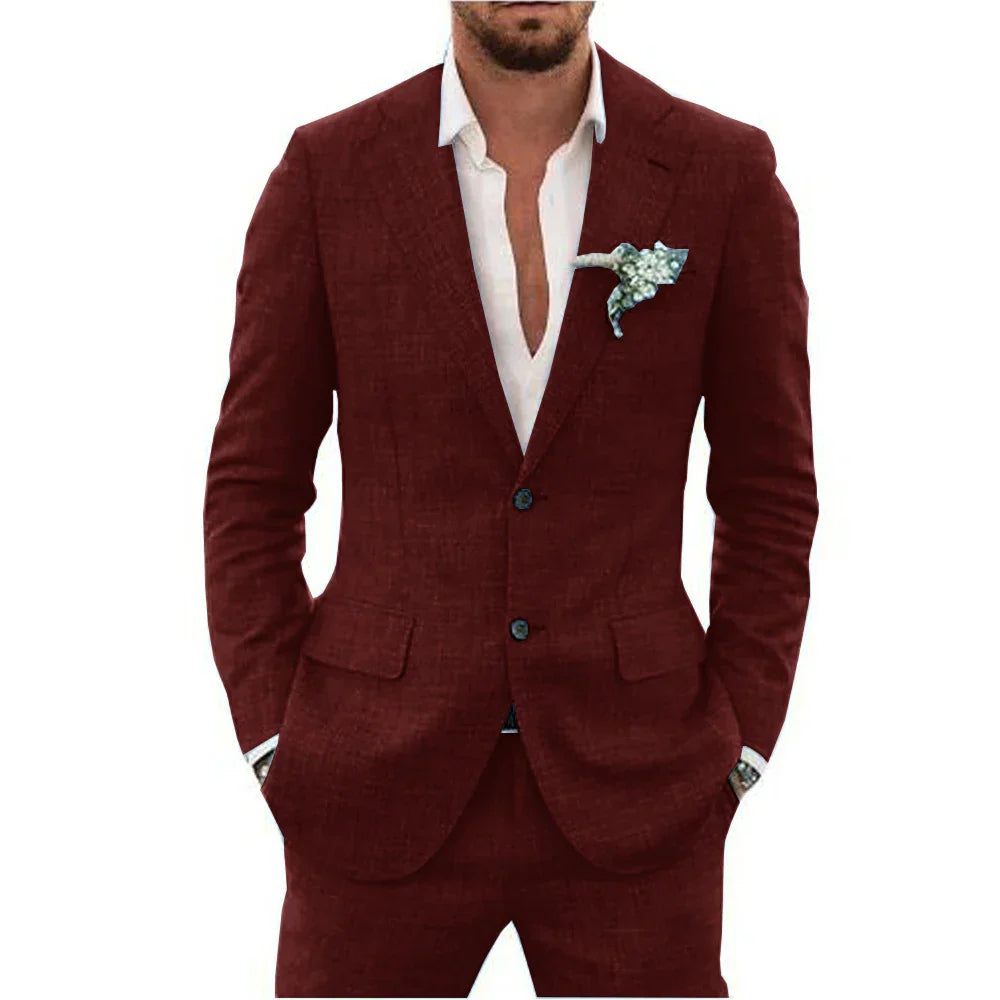 Sebastian | Men's Tailored Linen Two Piece Suit