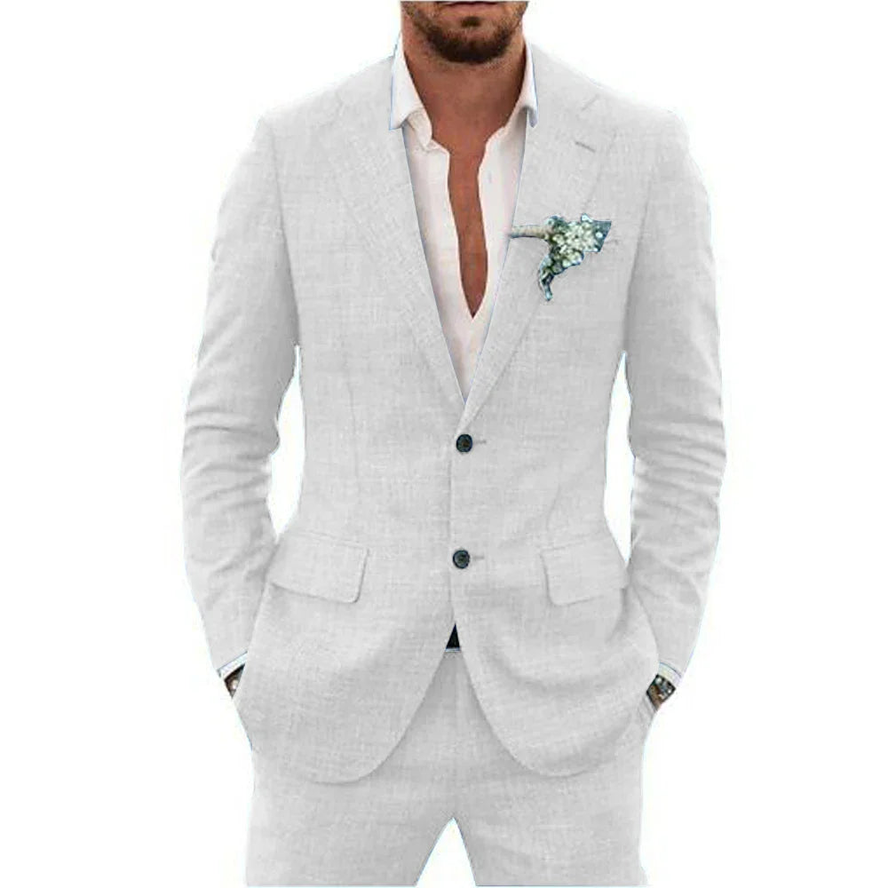 Sebastian | Men's Tailored Linen Two Piece Suit