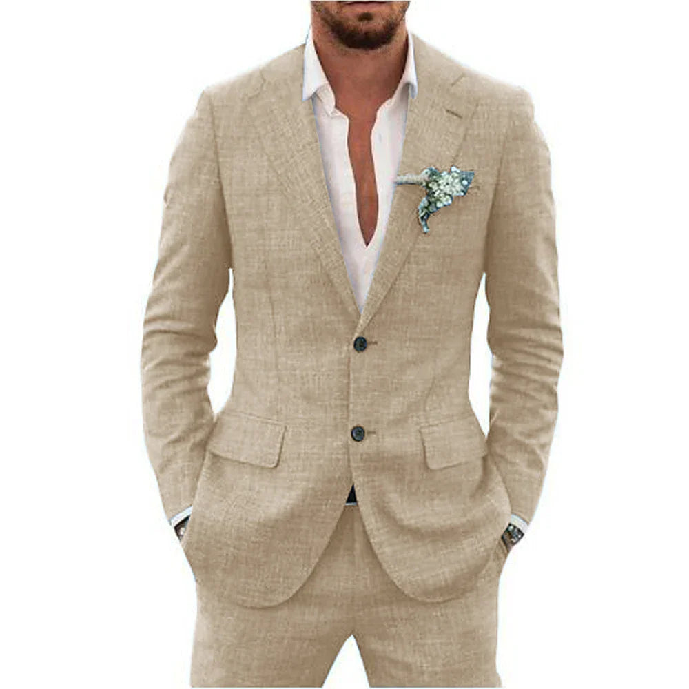 Sebastian | Men's Tailored Linen Two Piece Suit