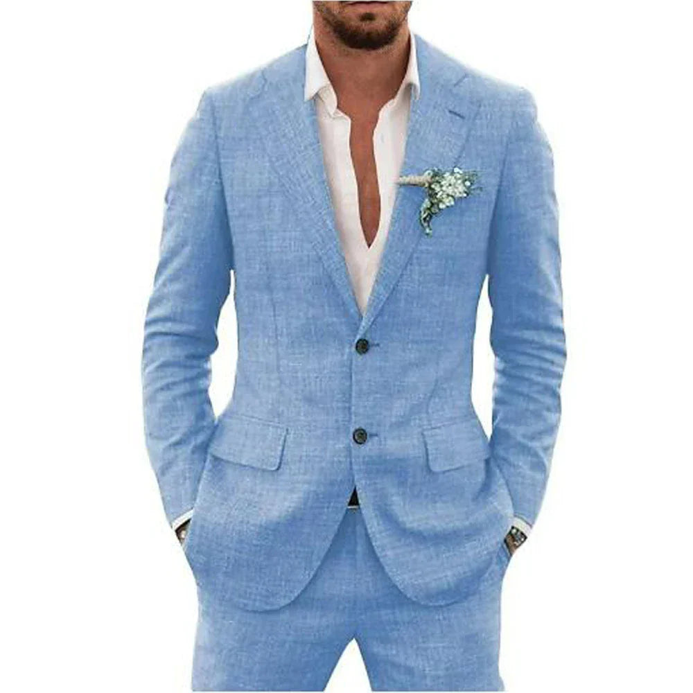 Sebastian | Men's Tailored Linen Two Piece Suit