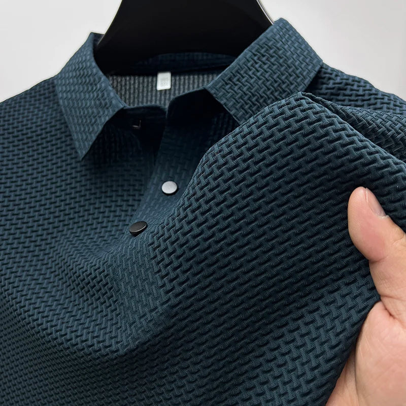 Lucas | Men's Textured Basketweave Polo Shirt
