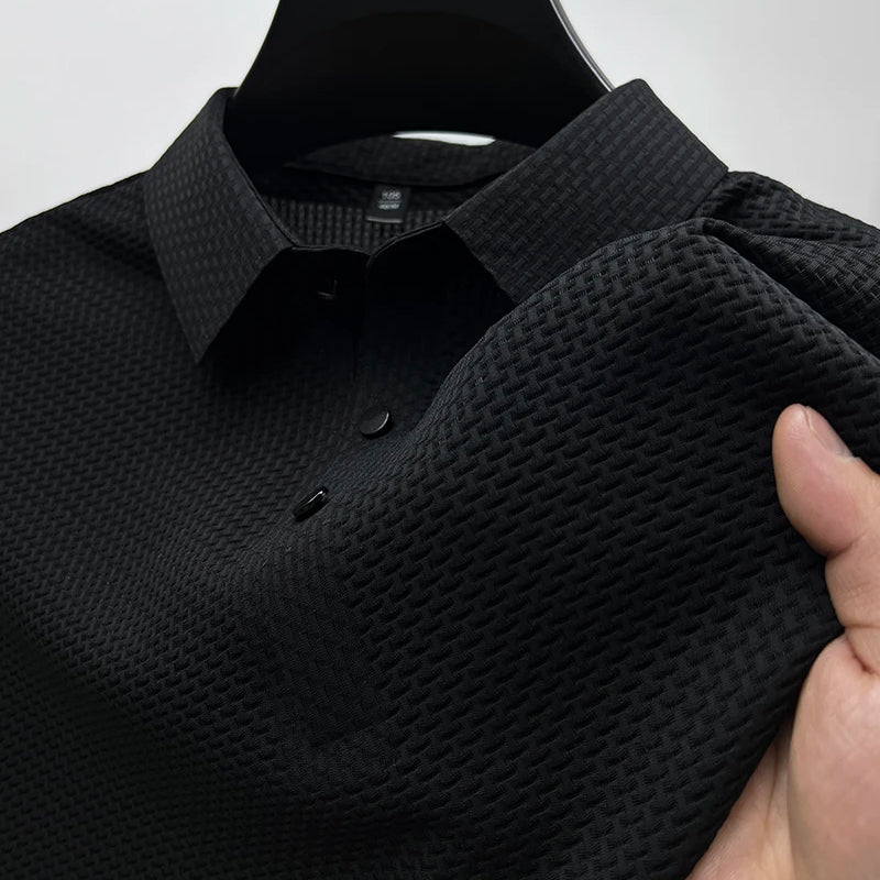 Lucas | Men's Textured Basketweave Polo Shirt