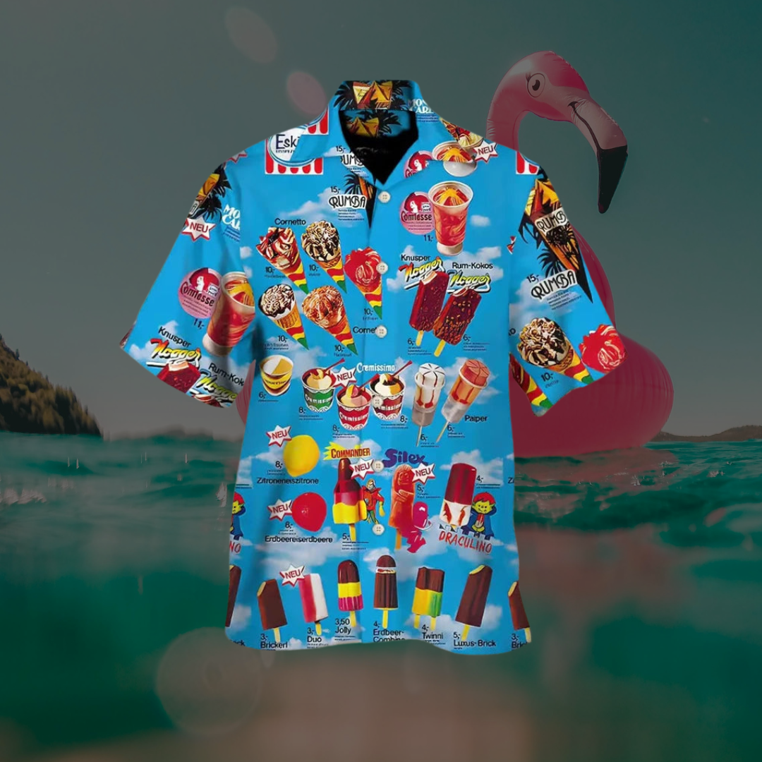 Tyler | Men's Ice Cream Print Short Sleeve Shirt