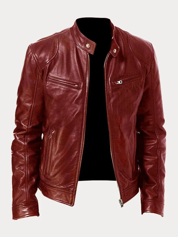 Ethan | Men's Stand Collar Biker Jacket
