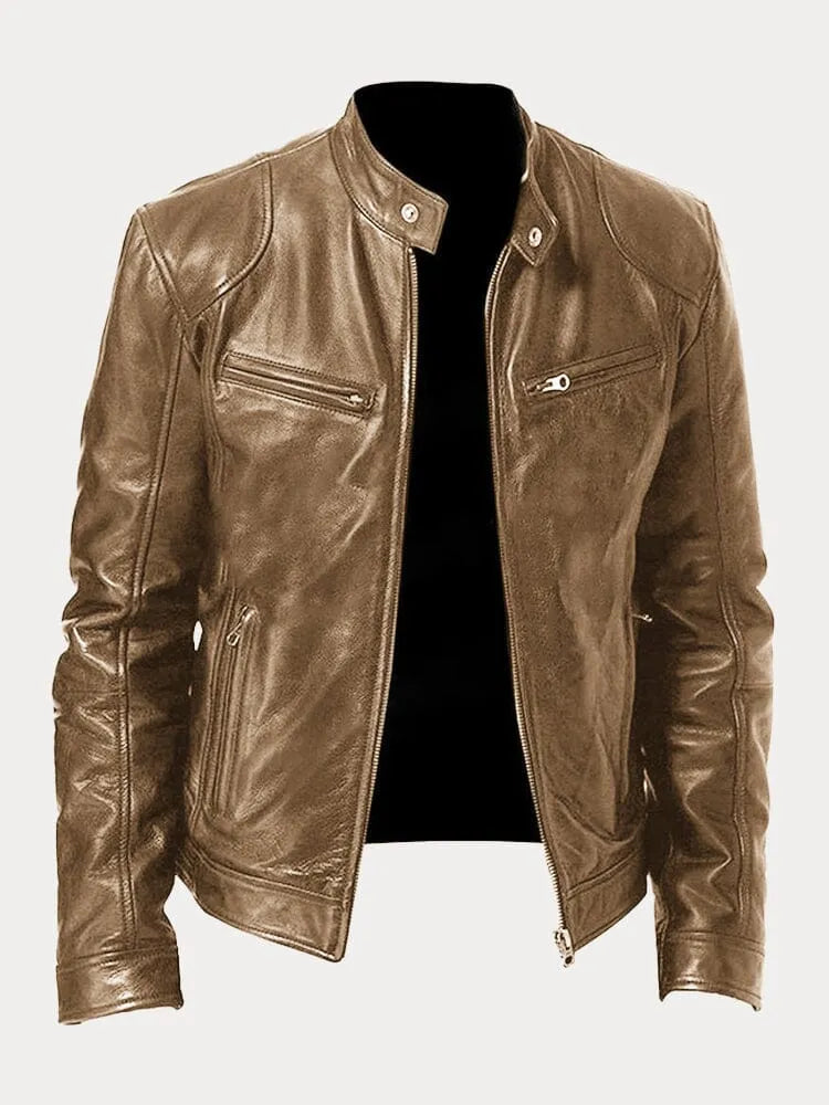 Ethan | Men's Stand Collar Biker Jacket