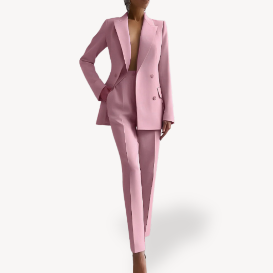 Amelia | Women's Double-Breasted Blazer And Pencil Pant Set