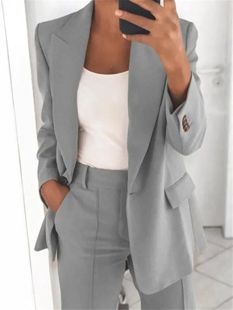 Madeline | Women's Lapel Slim Fit Blazer Suit Set