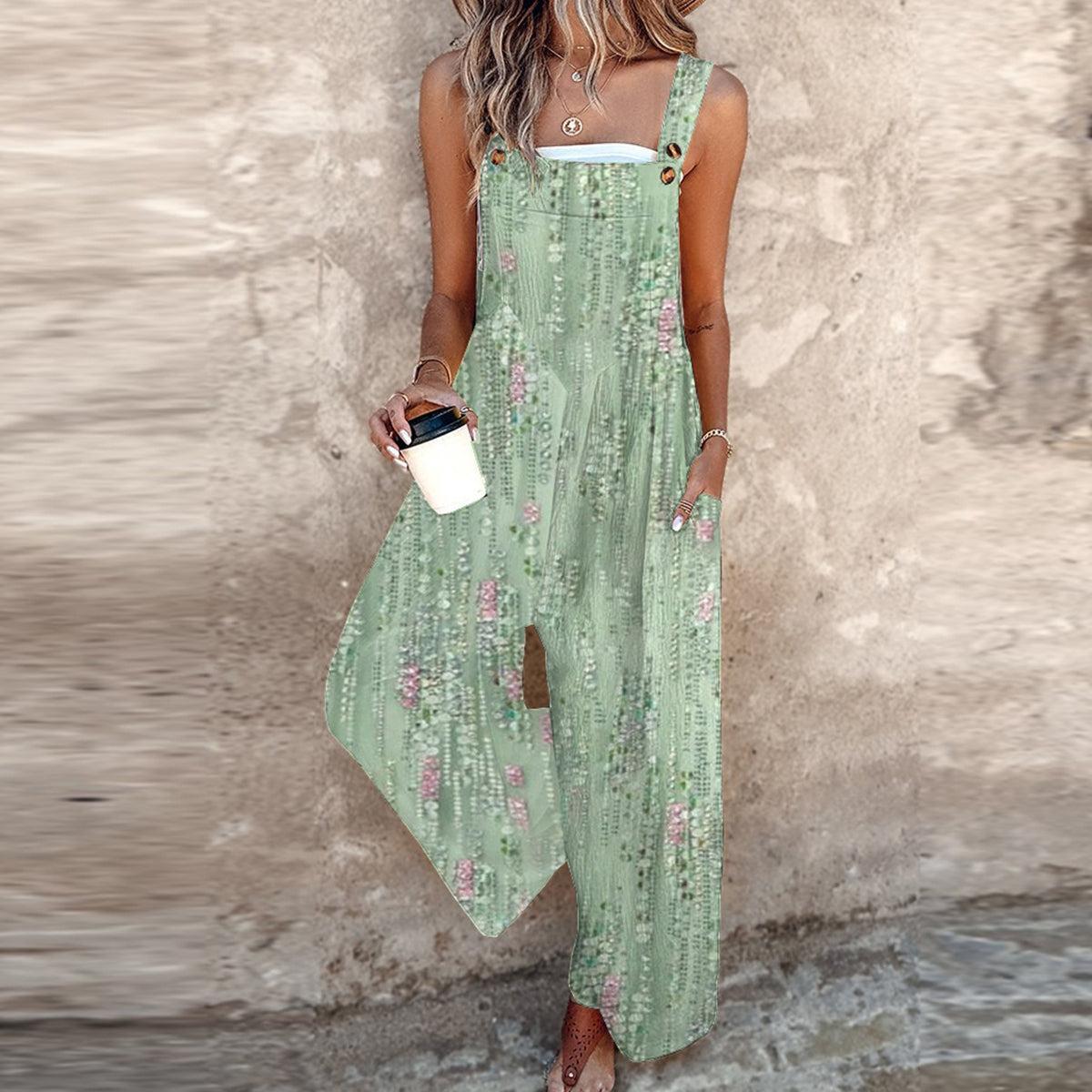 Willow | Women's Printed Casual Green Jumpsuit