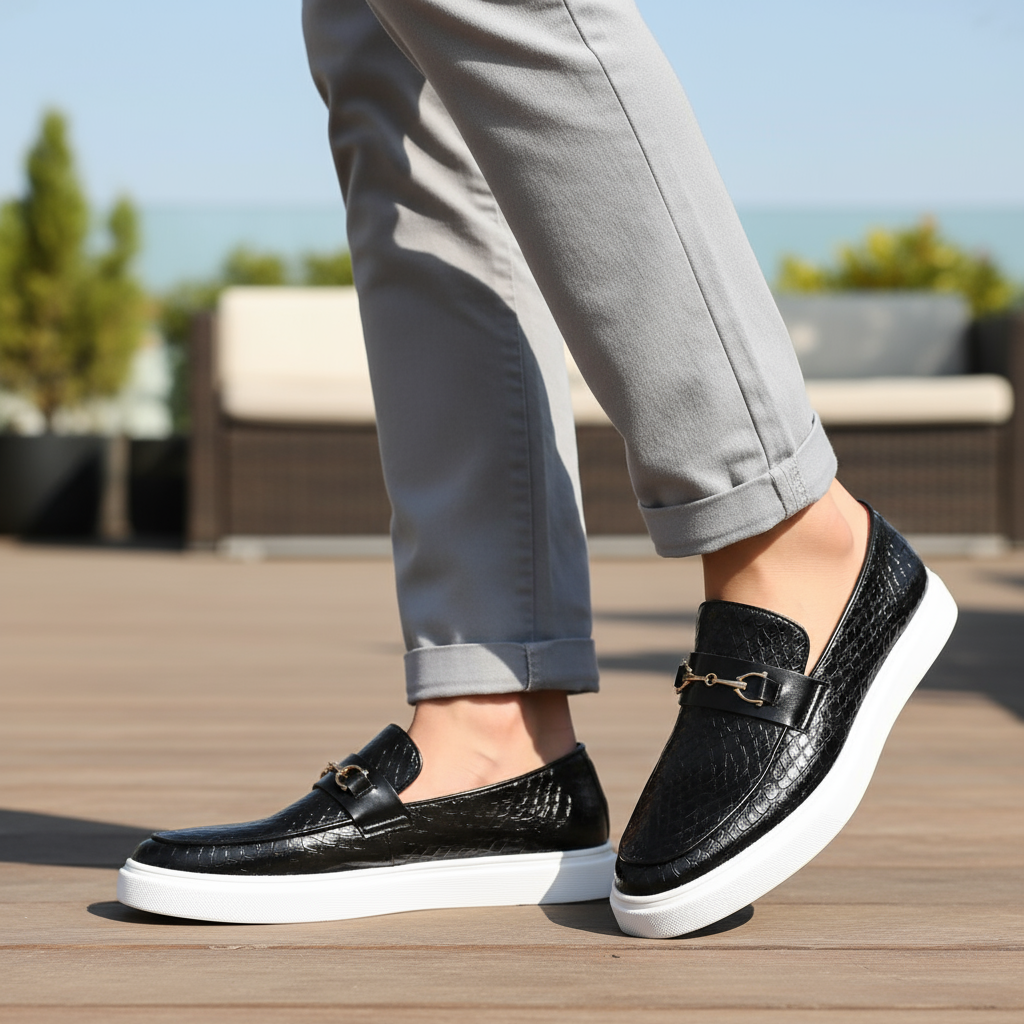 Sebastian | Men's Textured Slip-On Loafers