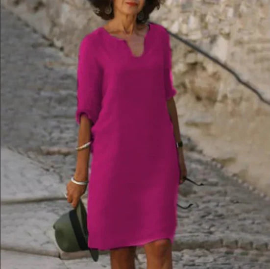 Sophie | Women's V-Neck 3/4 Sleeve Mini Dress