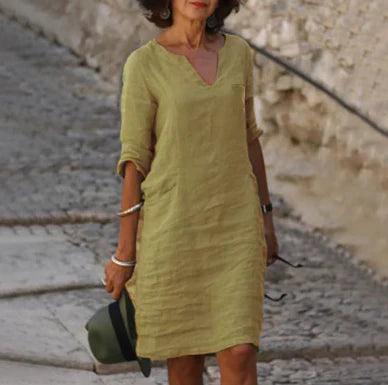 Sophie | Women's V-Neck 3/4 Sleeve Mini Dress